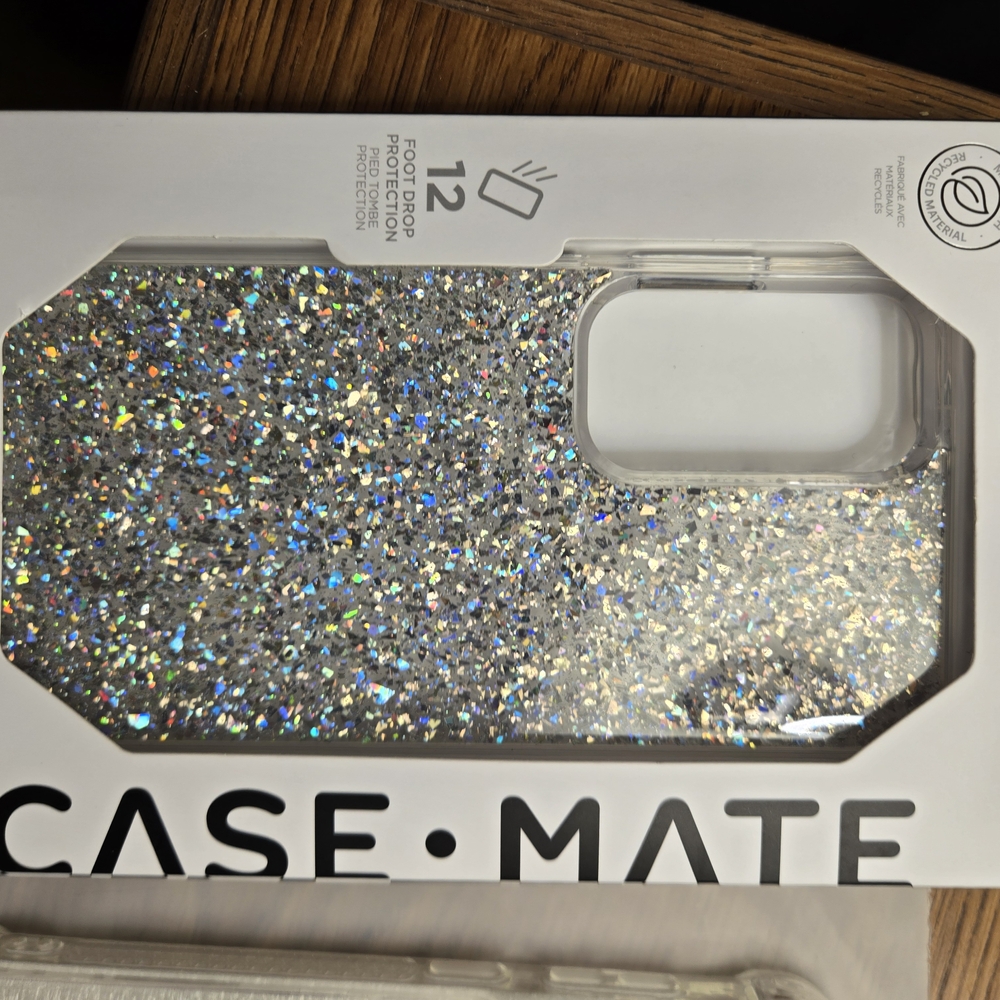 Case-Mate Holographic Silver Glitter Phone Case